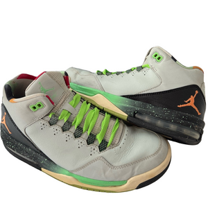 Nike Air Jordan Flight Origin Grey Sneakers Green Accents Men 8 Women 9.5 Sporty